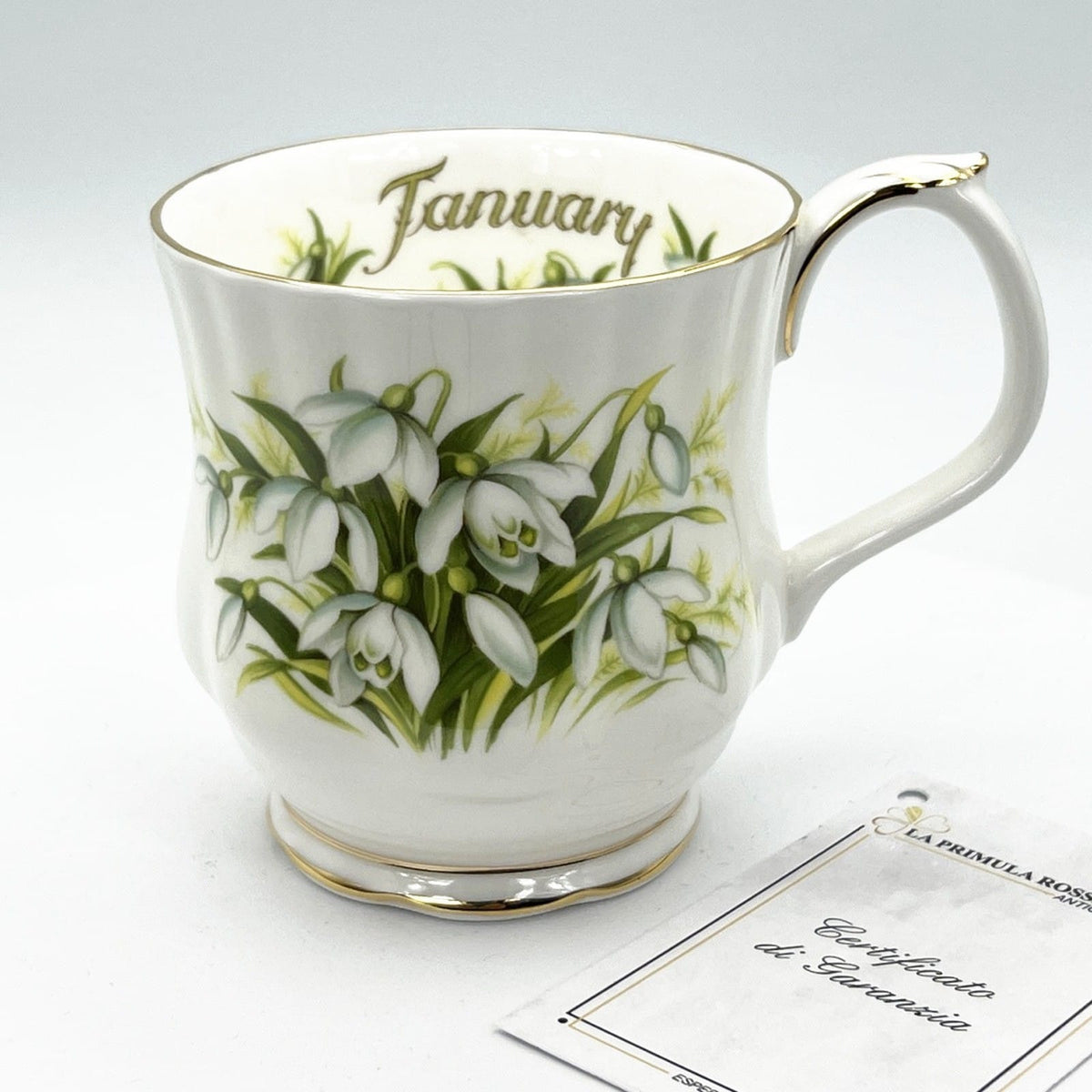 Mug Tazza in porcellana Royal Albert con mese di GENNAIO Flower of the Month 900 Categoria  Servizio tazze - Tazze
