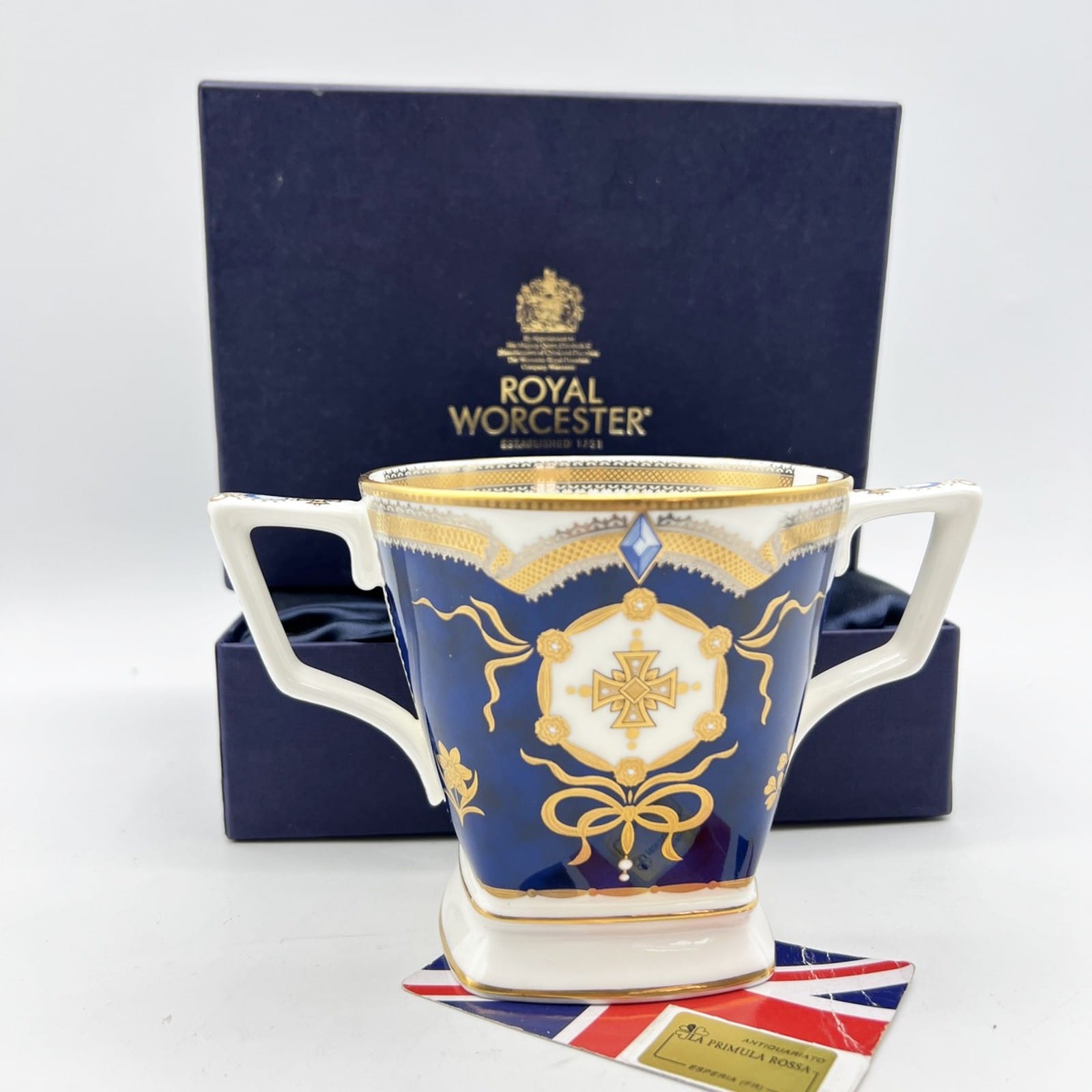 Mug Tazza Vintage Inglese Regina Elisabetta Casa Reale Matrimonio Nozze Diamante Categoria  Arte e antiquariato:Porcellana e ceramica:Piatti commemorativi