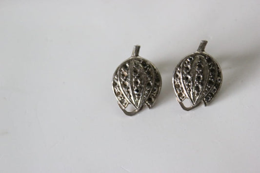 ORECCHINI ANTICHI IN MARCASITE  VINTAGE EARRINGS Categoria  Bigiotteria & Accessori