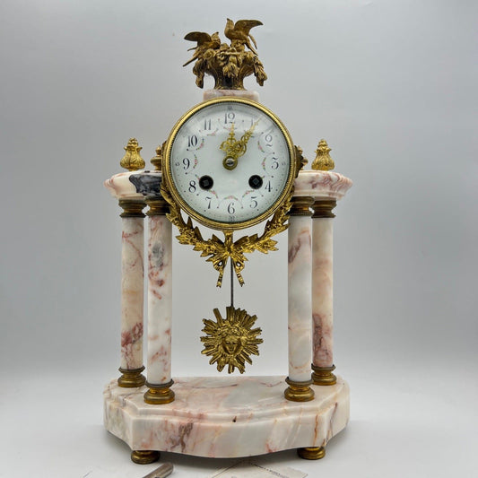 Orologio a Pendolo da Tavolo Antico Francese camino in marmo bronzo Funzionante Categoria  Orologi, Accessori & Ricambi
