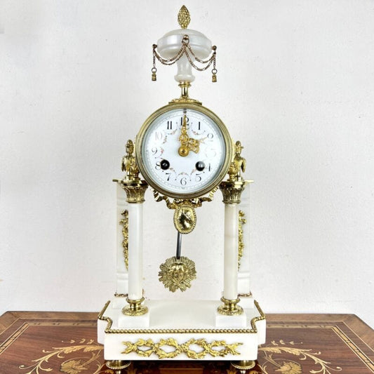 Orologio a Pendolo da Tavolo Antico Francese camino in marmo bronzo Funzionante Categoria  Orologi, Accessori & Ricambi