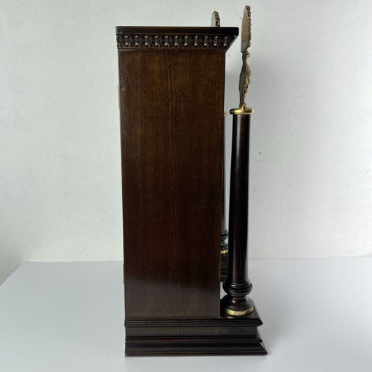 Orologio da Tavolo in stile Antico camino in Legno Ottone e Argento Franz Hermle Categoria  Orologi, Accessori & Ricambi