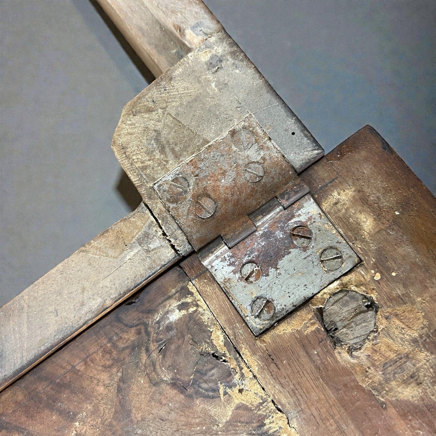 Panca antica in legno con schienale Grande cassapanca Baule epoca 800 italiano Categoria  Sedie