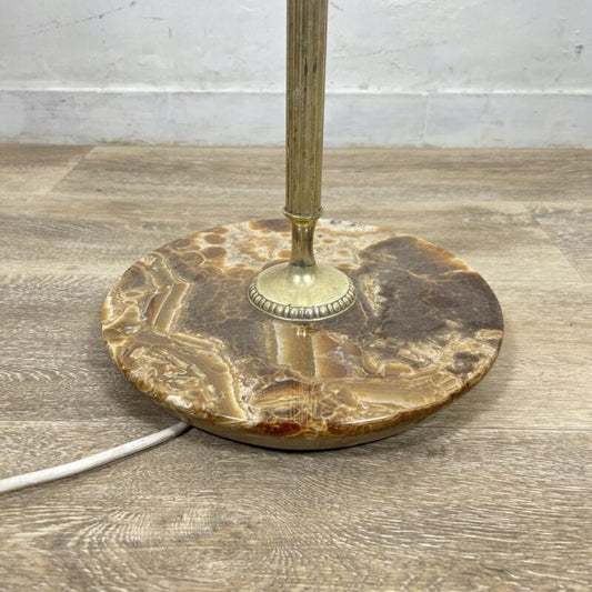 Piantana antica lampada da terra vintage lume in onice italiana con paralume Categoria  Lampade Appliques