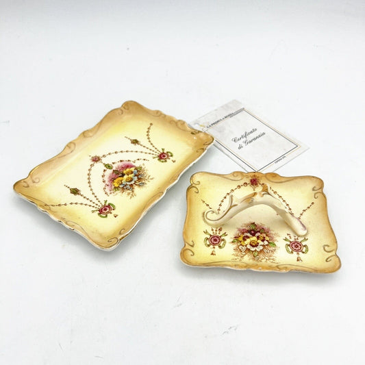 Piattino antico Vassoio in ceramica portagioie porta Spille Anelli  Epoca 900 Categoria  Scatoline portagioie