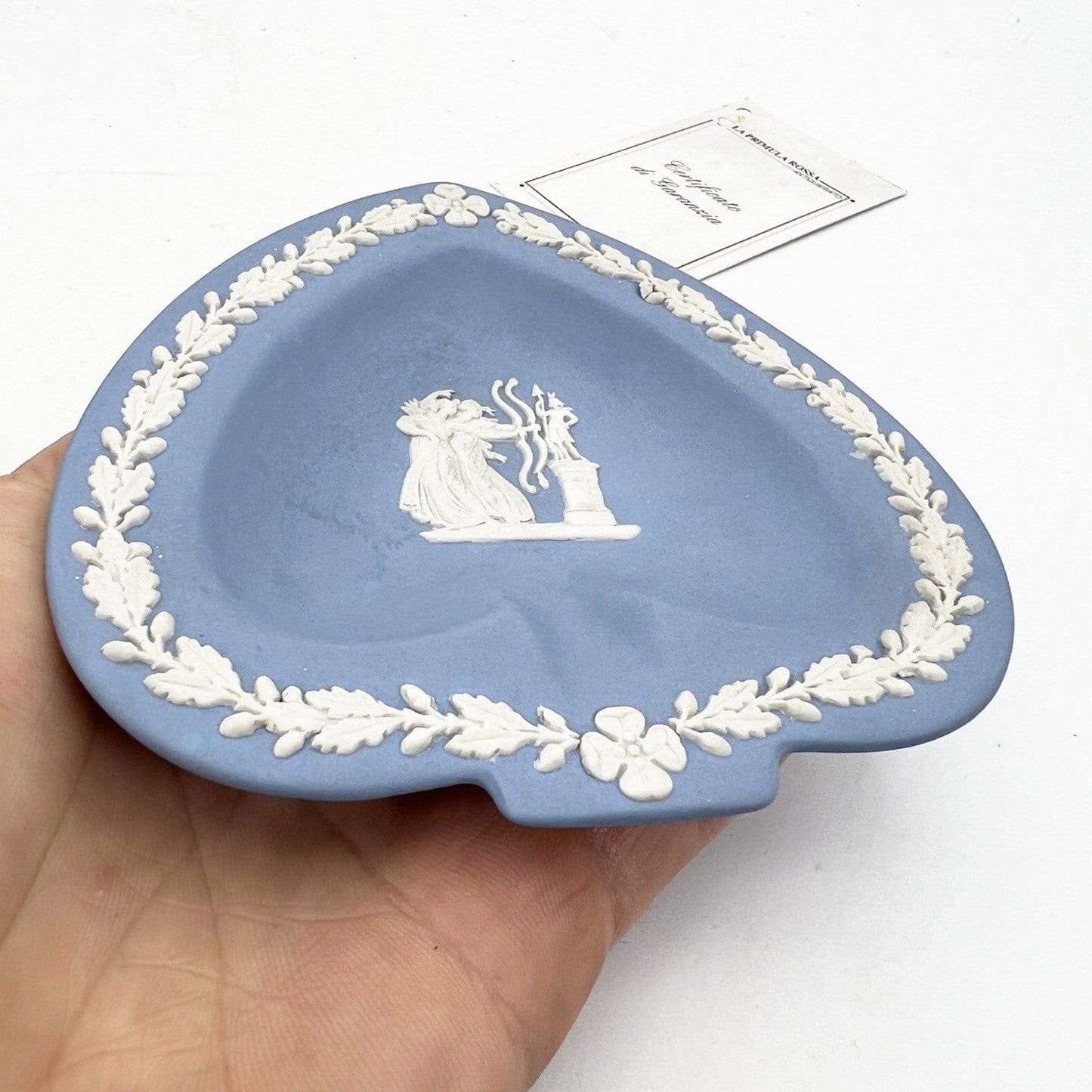 Piattino Cuore in porcellana Inglese Wedgwood celeste Vintage stile neoclassico Categoria  Vasi e Portafiori