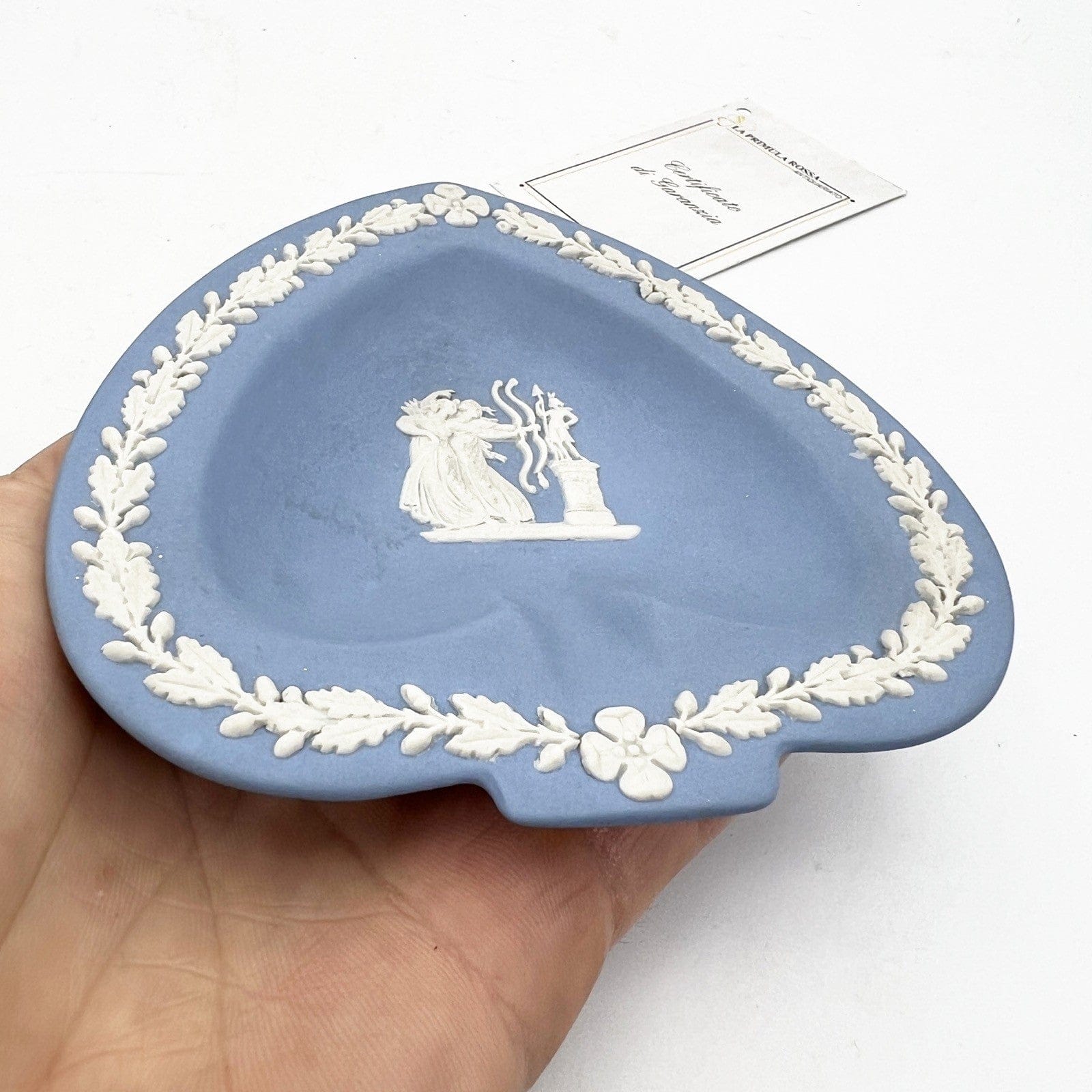Piattino Cuore in porcellana Inglese Wedgwood celeste Vintage stile neoclassico Categoria  Vasi e Portafiori