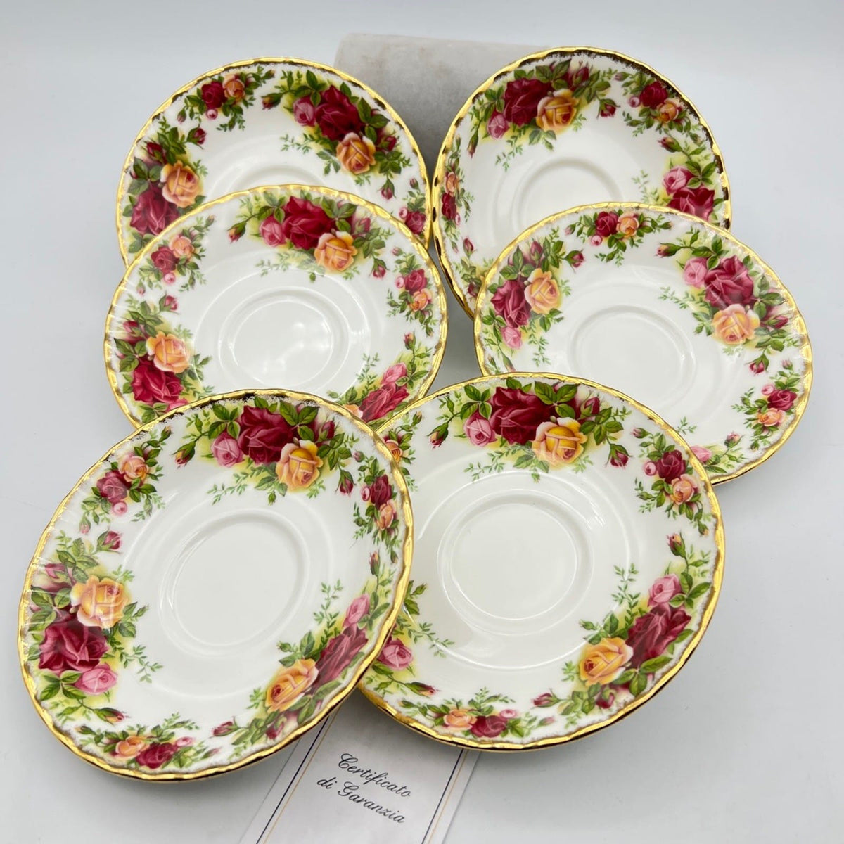 Piattino da tè The in porcellana Royal Albert serie Old Country Roses 1962 14 cm Categoria  Piatti e Piattini