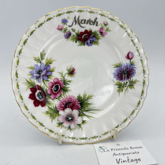 Piattino piatto da dolce per tazza tazzina Royal Albert con mese inglese MARZO Categoria  Servizio tazze - Tazze