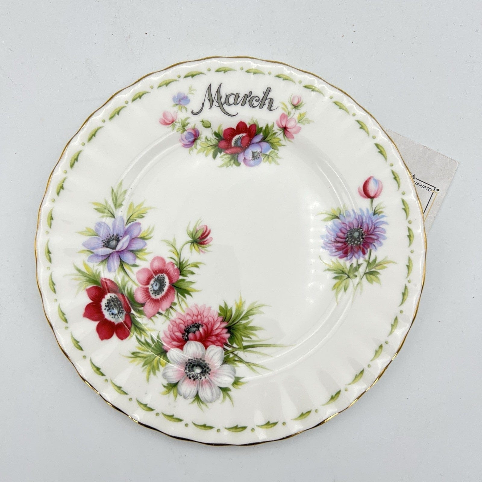 Piattino piatto da dolce per tazza tazzina Royal Albert con mese inglese MARZO Categoria  Servizio tazze - Tazze