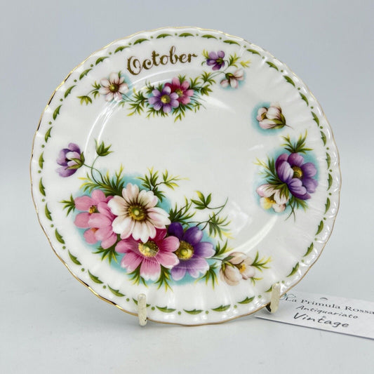 Piattino piatto da dolce per tazza tazzina Royal Albert con mese inglese OTTOBRE Categoria  Servizio tazze - Tazze