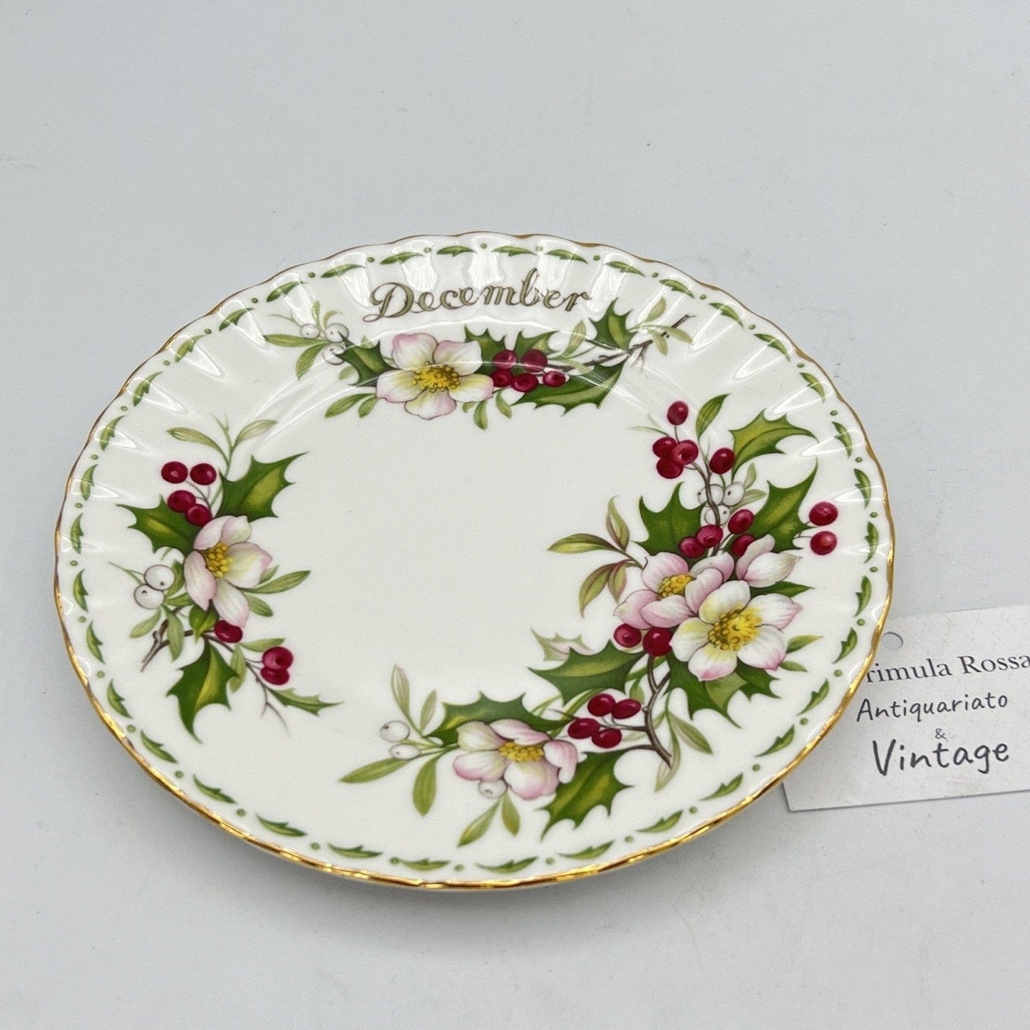 Piattino piatto da dolce per tazza tazzina Royal Albert mese inglese DICEMBRE Categoria  Servizio tazze - Tazze
