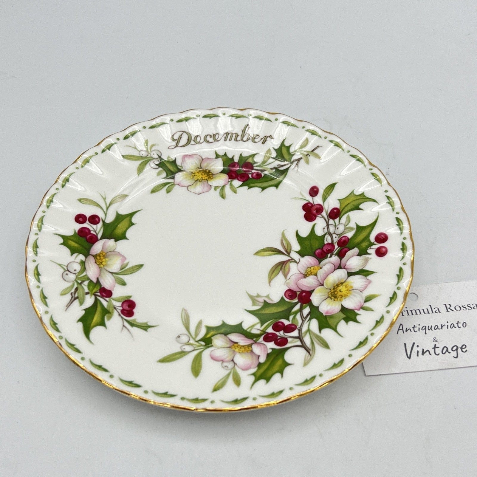 Piattino piatto da dolce per tazza tazzina Royal Albert mese inglese DICEMBRE Categoria  Servizio tazze - Tazze