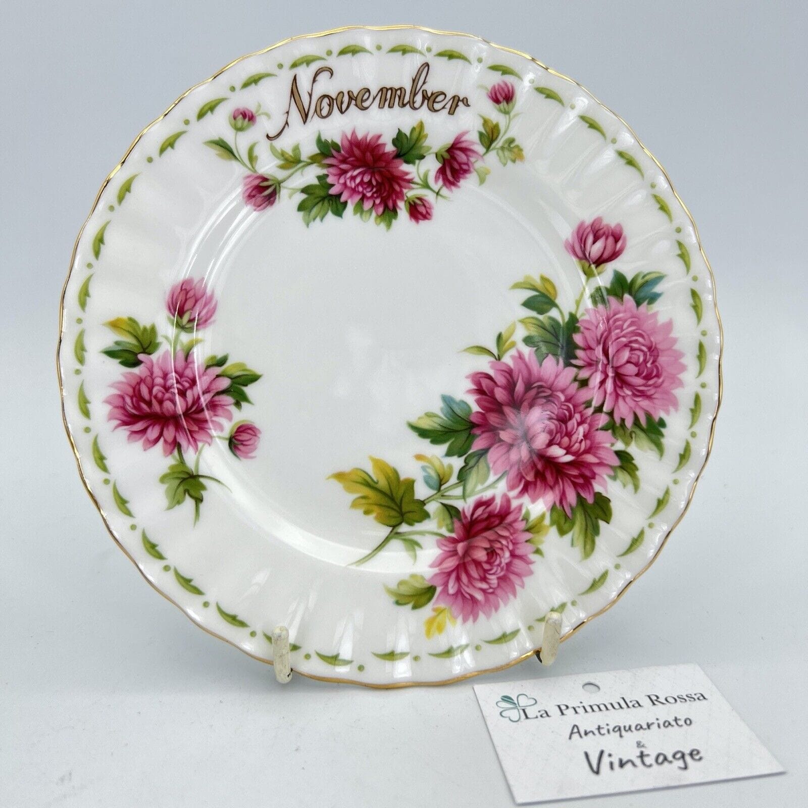 Piattino piatto da dolce per tazza tazzina Royal Albert mese inglese NOVEMBRE Categoria  Servizio tazze - Tazze