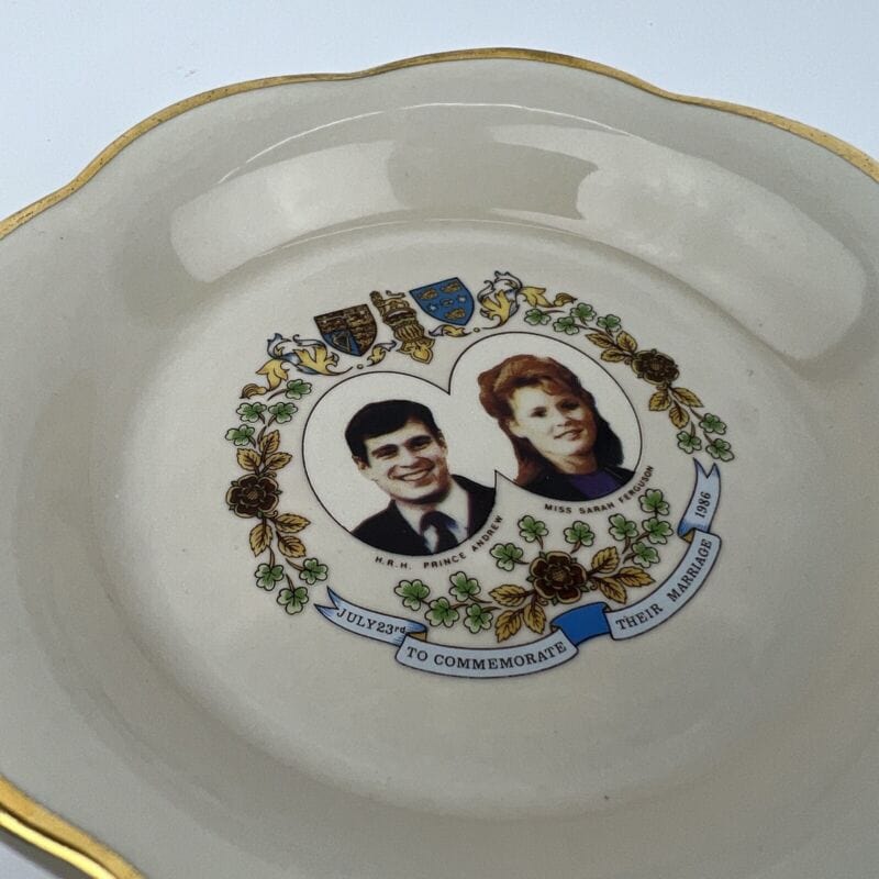 Piattino Vintage Inglese Matrimonio Principe Andrea Sarah e Ferguson Reale 1986 Categoria  Ceramiche e Porcellane