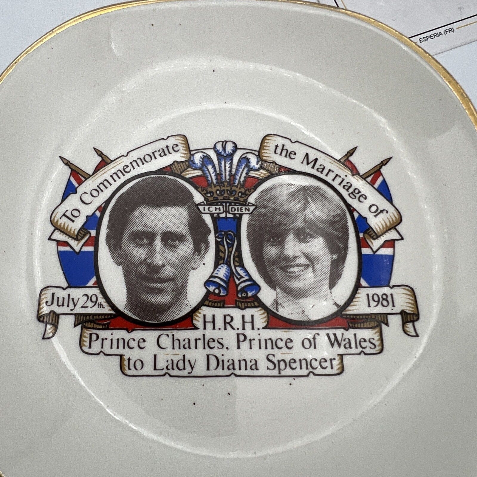 Piattino Vintage Inglese Matrimonio Principe Carlo  e Lady Diana Casa Reale 1981 Categoria  Piatti e Piattini
