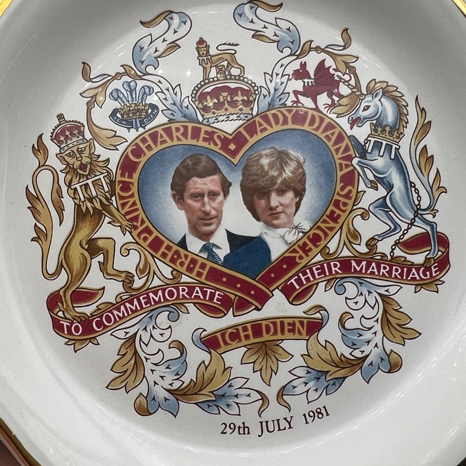 Piattino Vintage Inglese Matrimonio Principe Carlo e Lady Diana Casa Reale 1981 Categoria  Piatti e Piattini