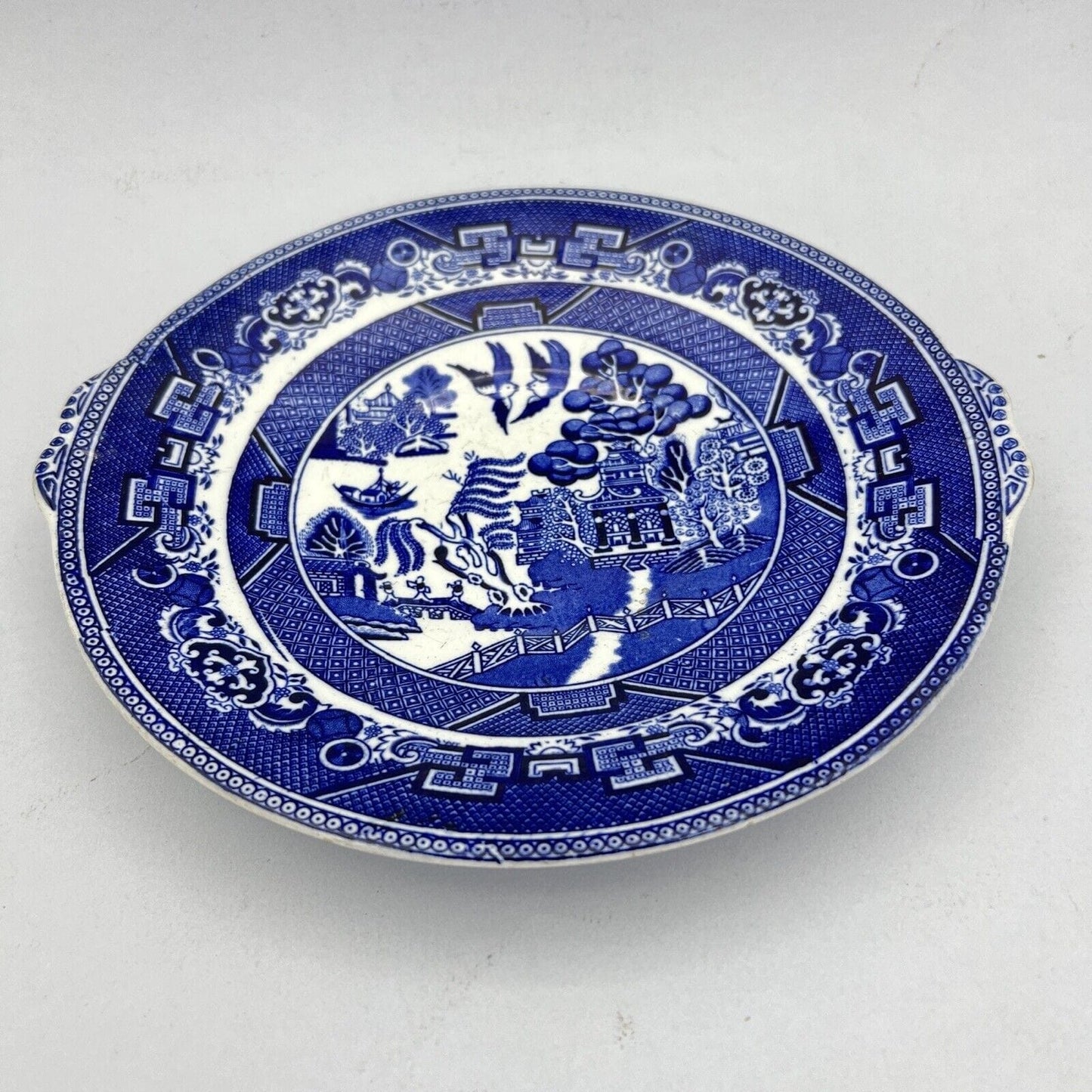 Piatto Antico da portata ovale vassoio colore bianco e blu decoro Willow 1930 Categoria  Piatti Vassoio