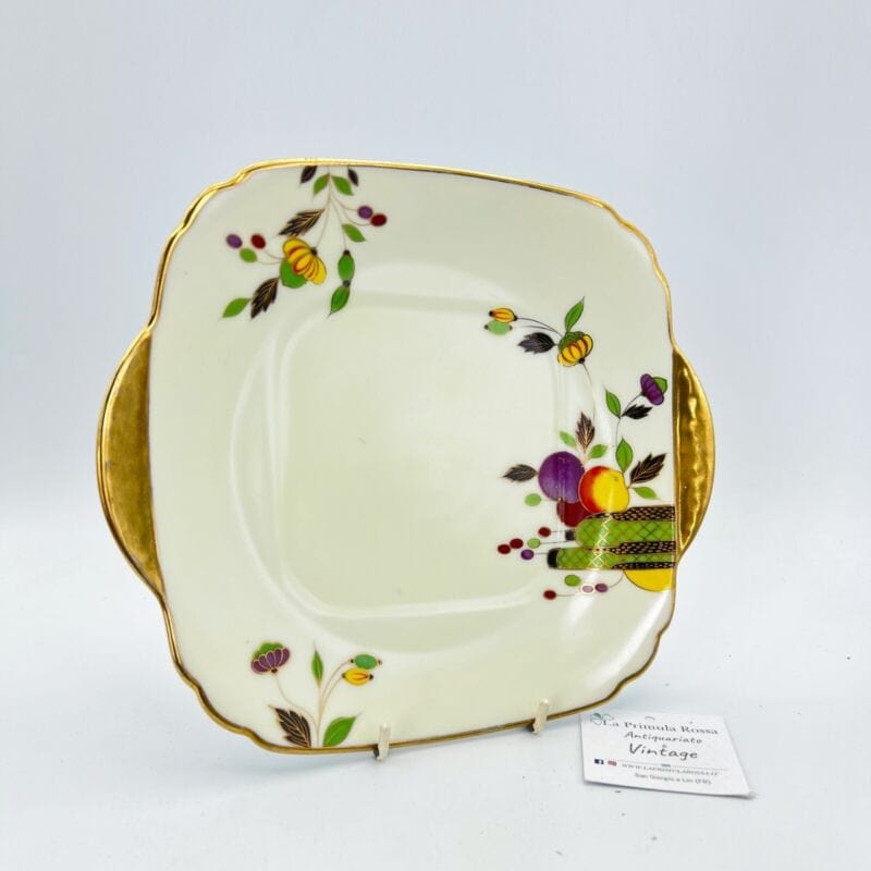 Piatto antico Giapponese vassoio in porcellana per dolci epoca 1940 decoro Oro Categoria  Piatti Vassoio