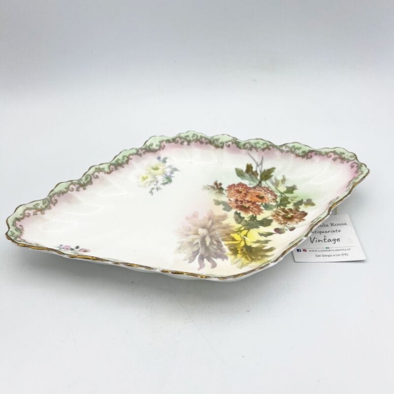 Piatto antico in porcellana centrotavola vassoio epoca 800 Royal Doulton Fiori Categoria  Piatti Vassoio