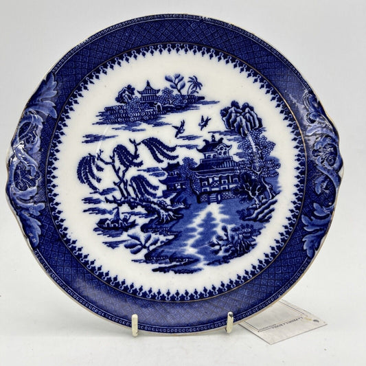 Piatto Antico in porcellana da portata vassoio bianco e blu decoro Willow 1930 Categoria  Piatti Vassoio