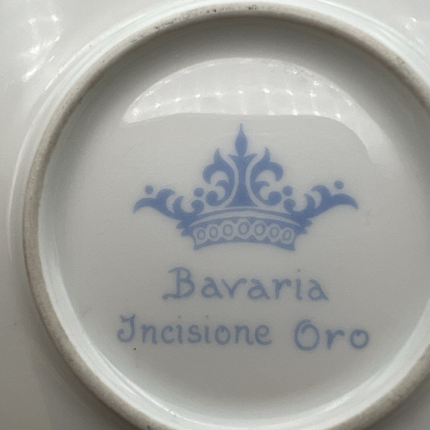 Piatto antico svuotatasche in ceramica Bavaria decorato con Fiori Rose ciotola Categoria  Piatti e Piattini