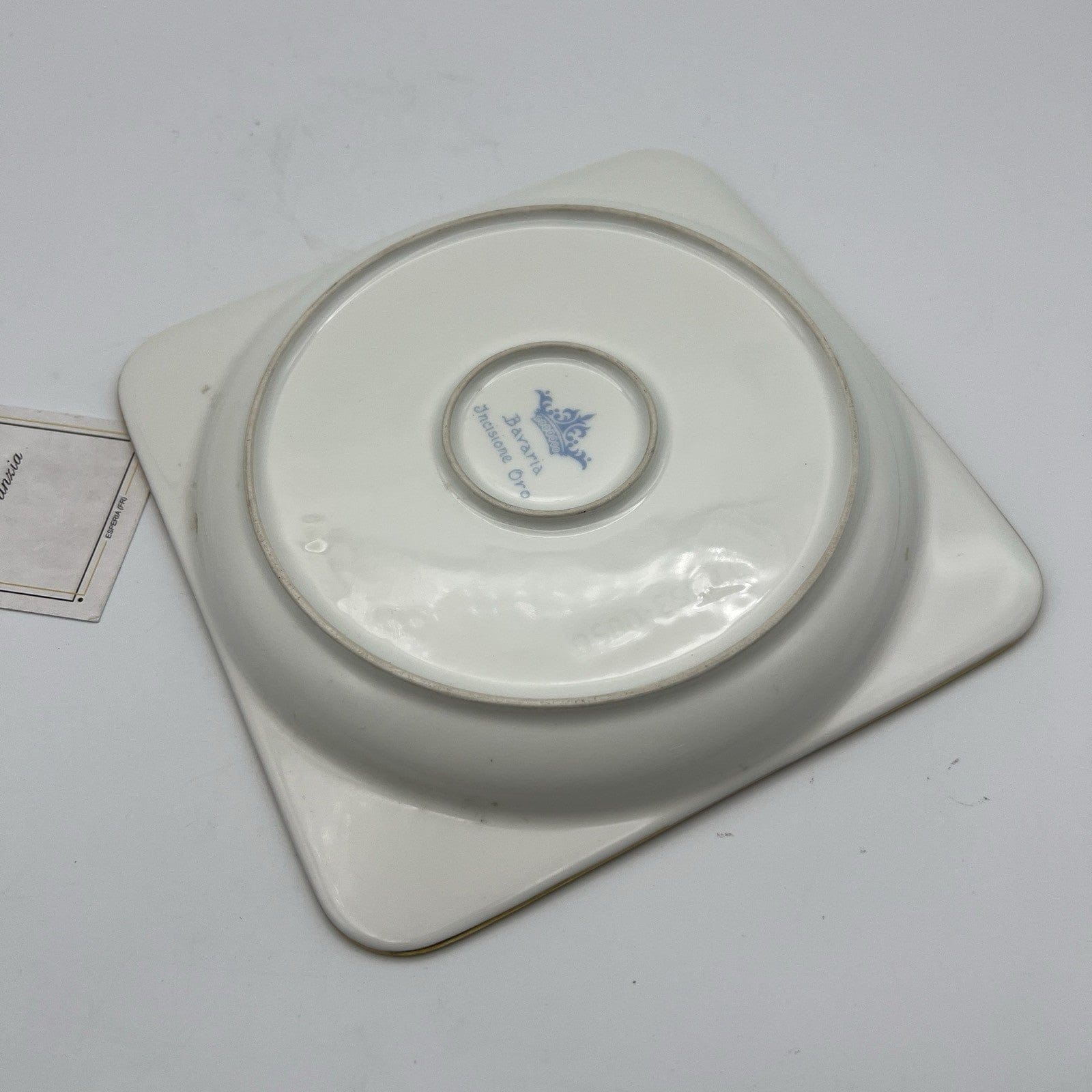 Piatto antico svuotatasche in ceramica Bavaria decorato con Fiori Rose ciotola Categoria  Piatti e Piattini