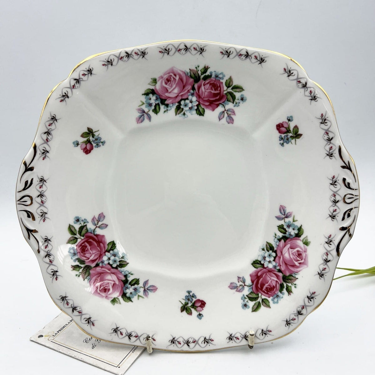 Piatto antico vassoio in porcellana per dolci decorato Con Rose da portata '60 Categoria  Piatti Vassoio