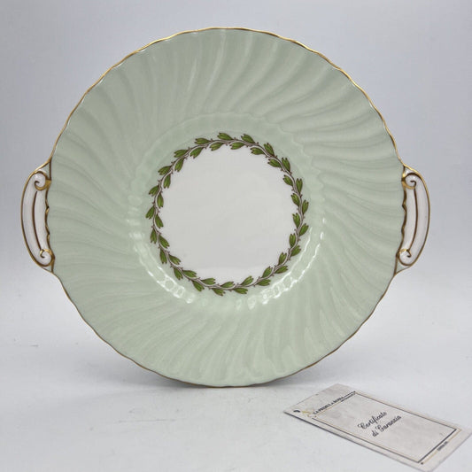 Piatto antico vassoio in porcellana per dolci decorato Verde Salvia da portata Categoria  Piatti Vassoio