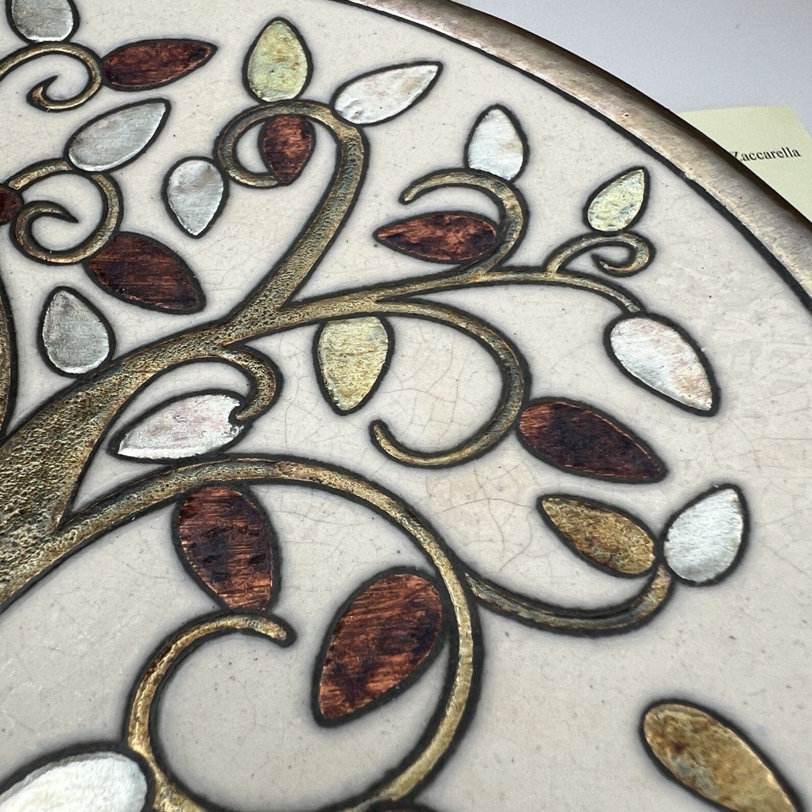 Piatto da collezione in ceramica Albero della Vita Gatto Antonio Zaccarella Raku Categoria  Piatti e Piattini