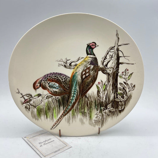 Piatto da collezione vintage in ceramica decoro Fagiano uccelli Cacciagione Categoria  Piatti Vassoio