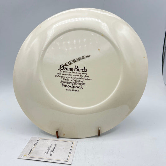 Piatto da collezione vintage in ceramica decoro uccelli Beccaccia Cacciagione Categoria  Piatti Vassoio