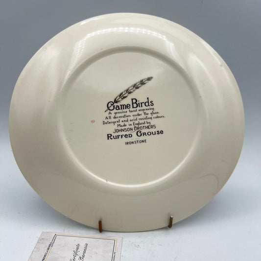 Piatto da collezione vintage in ceramica decoro uccelli Pernici Cacciagione Categoria  Piatti Vassoio