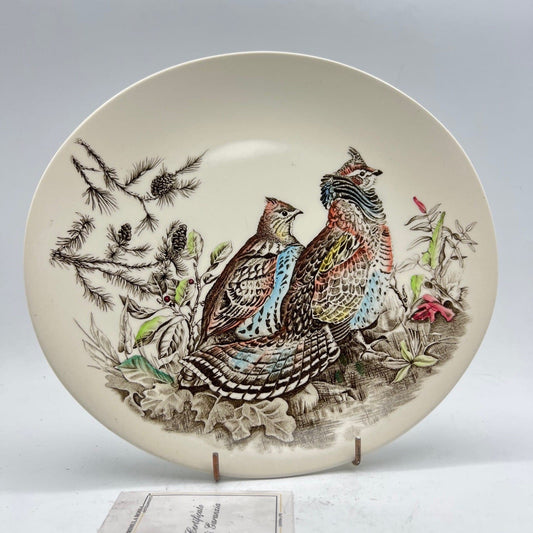 Piatto da collezione vintage in ceramica decoro uccelli Pernici Cacciagione Categoria  Piatti Vassoio