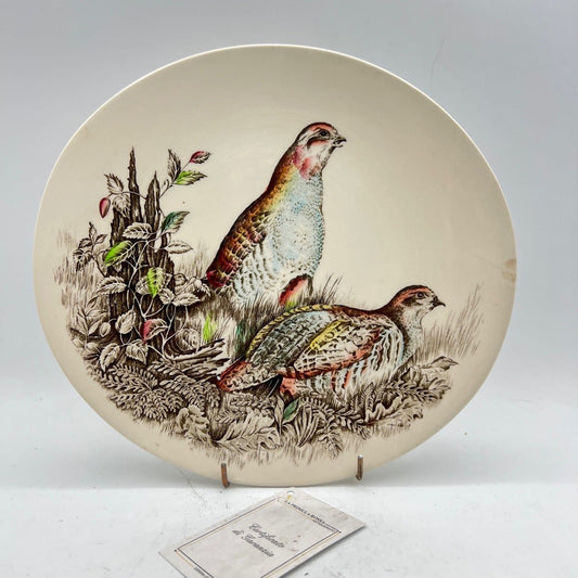 Piatto da collezione vintage in ceramica decoro uccelli Pernici Johnson Brothers Categoria  Piatti Vassoio