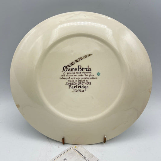 Piatto da collezione vintage in ceramica decoro uccelli Pernici Johnson Brothers Categoria  Piatti Vassoio