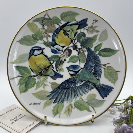 Piatto da collezione vintage in porcellana decoro uccelli Cinciarelle WWF 1985 Categoria  Piatti e Piattini