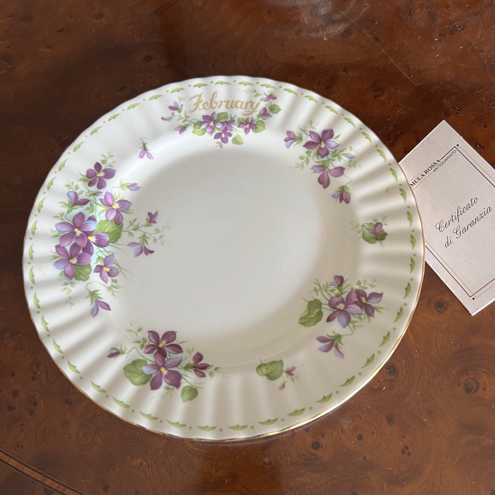 Piatto da dolce per frutta Royal Albert con mese Flower Of The Month Febbraio Categoria  Servizio tazze - Tazze