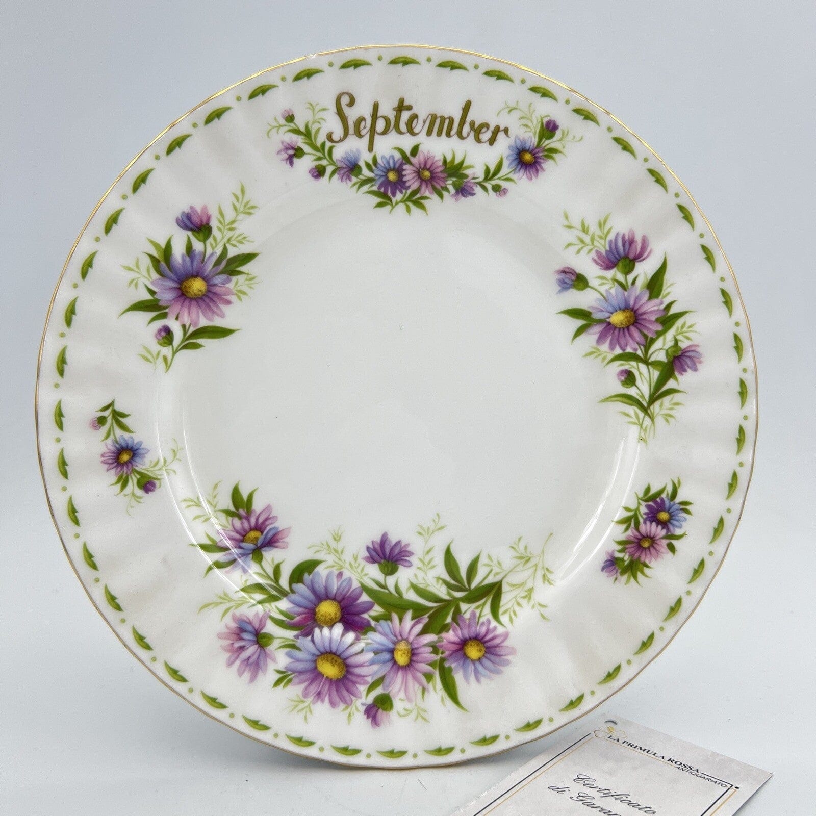 Piatto da dolce per frutta Royal Albert con mese Flower Of The Month SETTEMBRE Categoria  Servizio tazze - Tazze