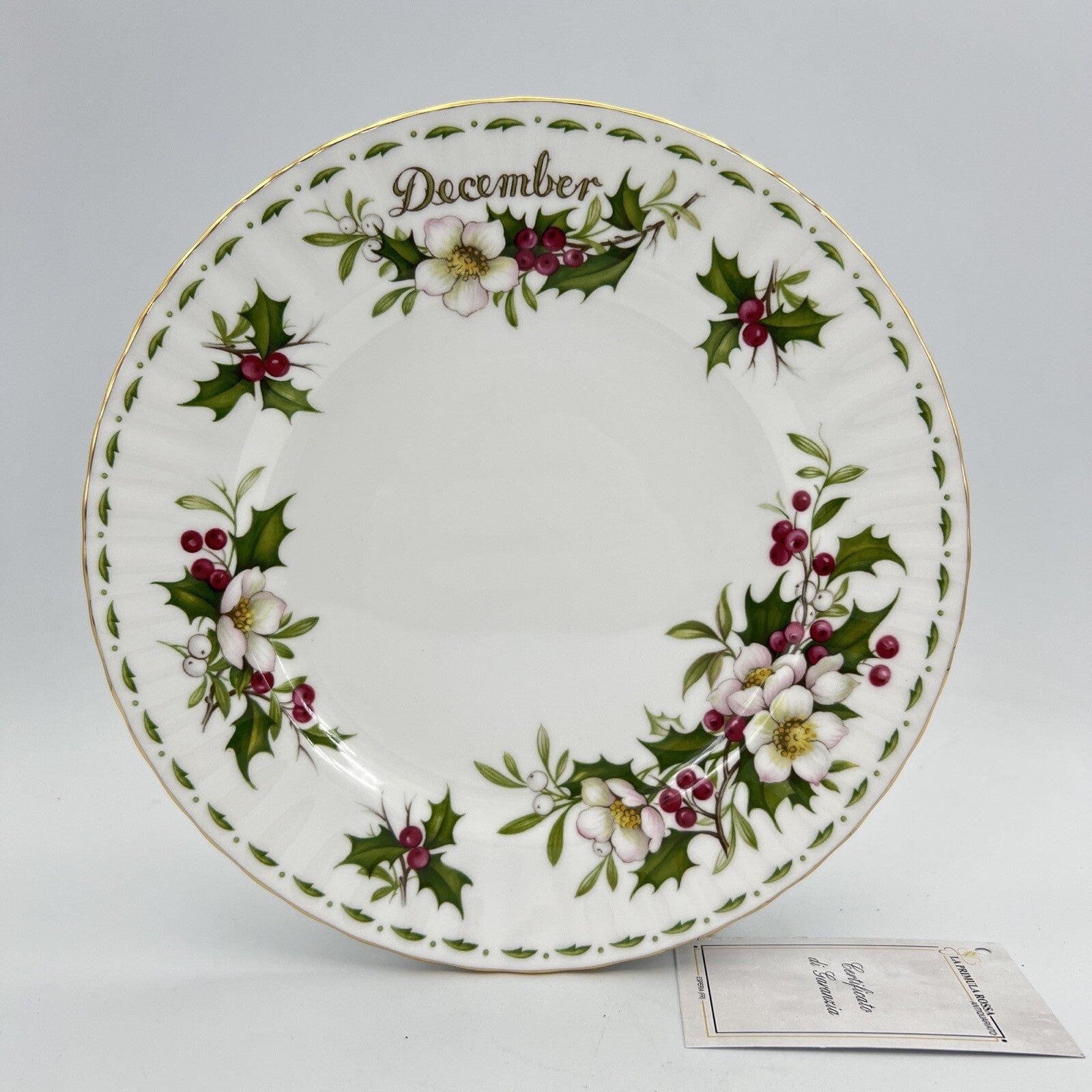 Piatto da dolce per frutta Royal Albert con mese Flower Of The Tè Month DICEMBRE Categoria  Servizio tazze - Tazze