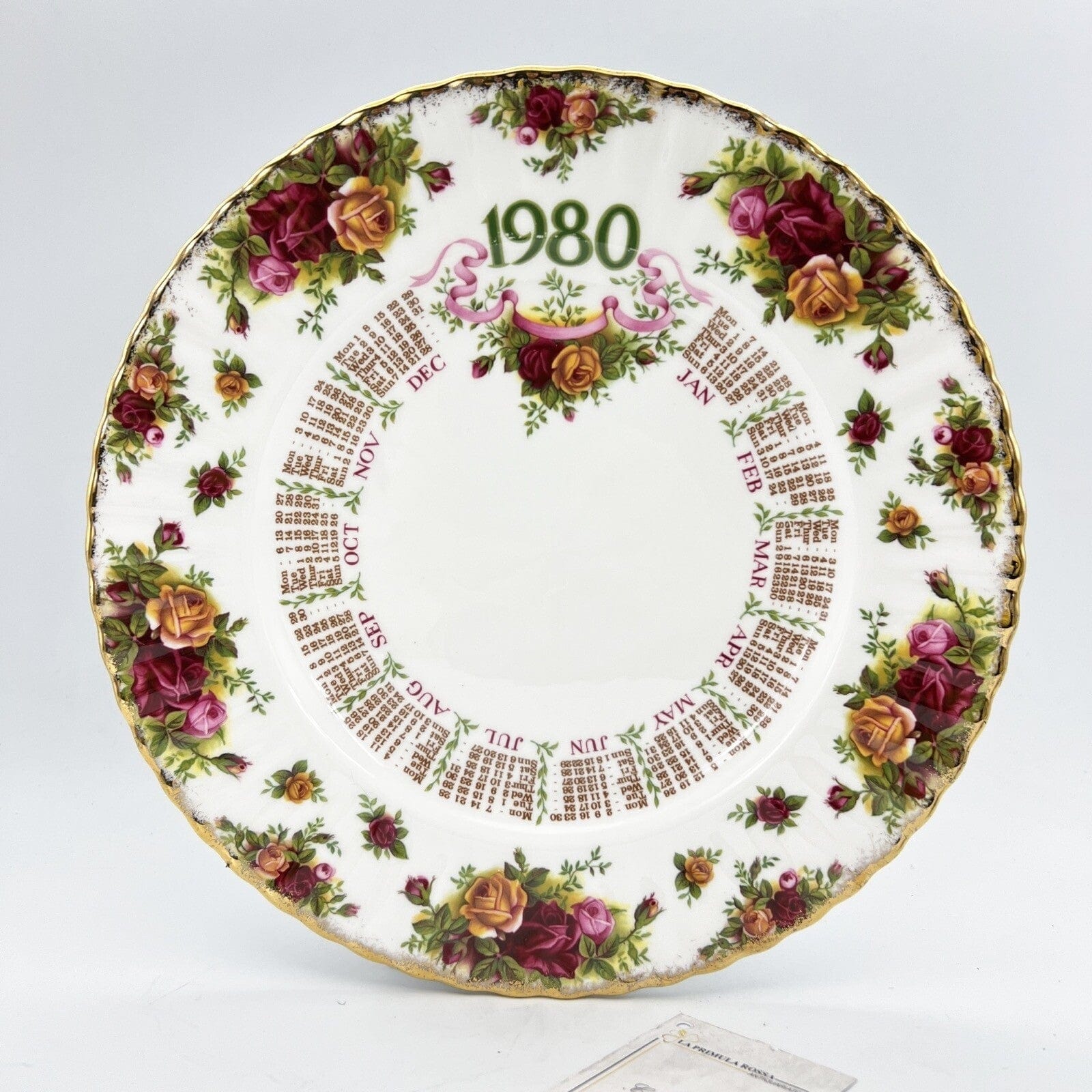 Piatto decorativo Caldario Anno 1980 Porcellana Royal Albert Old Country Roses Categoria  Piatti e Piattini
