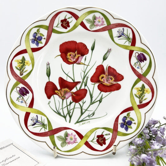 Piatto decorativo da collezione Porcellana Wedgwood Flower of Kew Fiori Papaveri Categoria  Piatti e Piattini