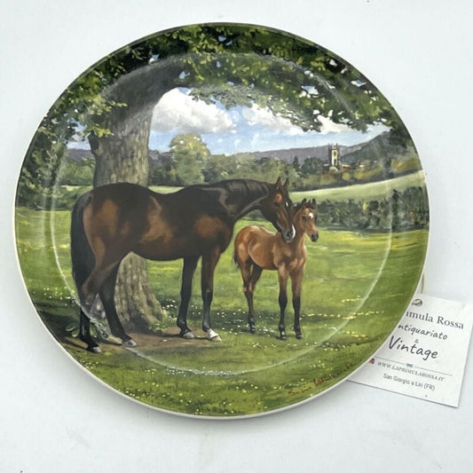 Piatto decorativo da collezione Vintage Cavalli da corsa Equestre Puro Sangue Categoria  Piatti e Piattini
