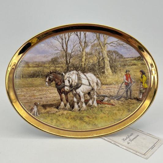 Piatto Decorativo Vintage in porcellana Davenport con Senario Rurale 900 Cavalli Categoria  Piatti Vassoio