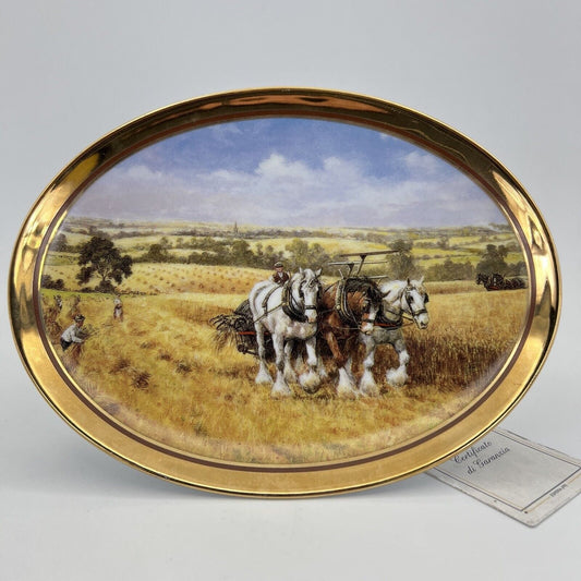 Piatto Decorativo Vintage in porcellana Davenport Senario Rurale di Campagna 900 Categoria  Piatti Vassoio