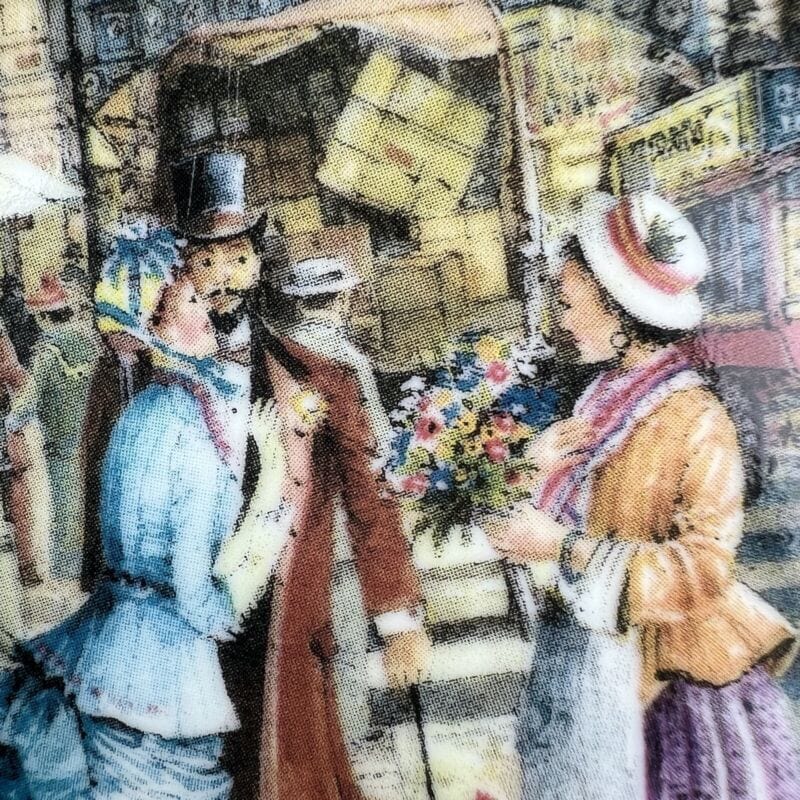 Piatto Decorativo Vintage in porcellana Vecchia Londra Venditore di Fiori 1990 Categoria  Ceramiche e Porcellane