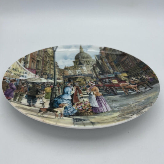Piatto Decorativo Vintage in porcellana Vecchia Londra Venditore di Fiori 1990 Categoria  Piatti Vassoio