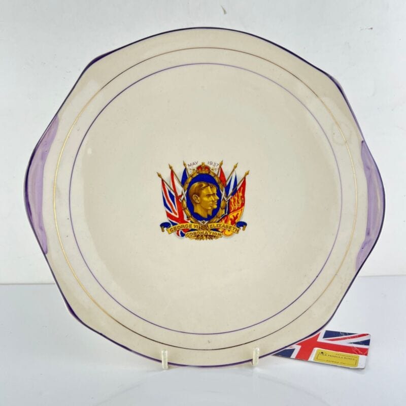 Piatto in ceramica Inglese da collezione anno 1937 Incoronazione Re Giorgio VI Categoria  Boccali
