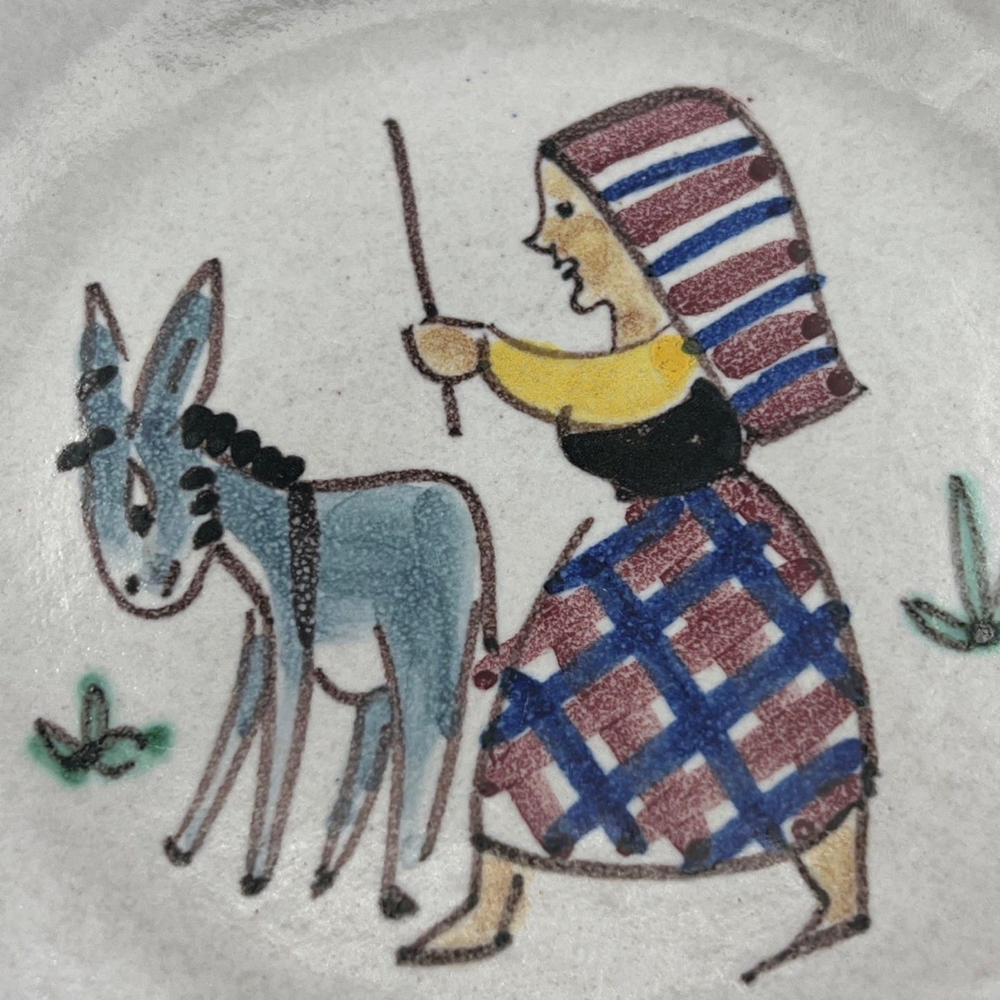 Piatto in ceramica Pinto di Vietri sul mare vietrese Vintage con Asinello Categoria  Servizio tazze - Tazze