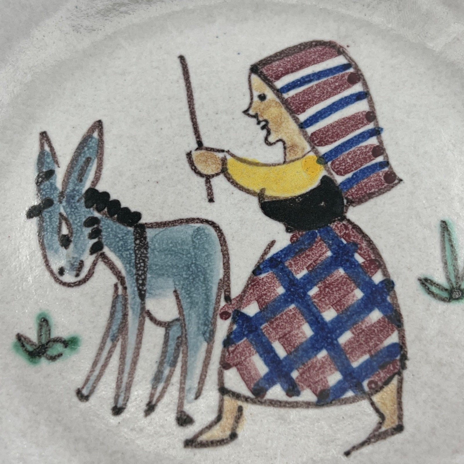 Piatto in ceramica Pinto di Vietri sul mare vietrese Vintage con Asinello Categoria  Servizio tazze - Tazze
